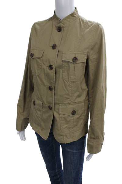 Banana Republic Womens Military Jacket Beige Cotton Button Size M