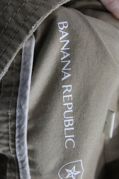 Banana Republic Womens Military Jacket Beige Cotton Button Size M