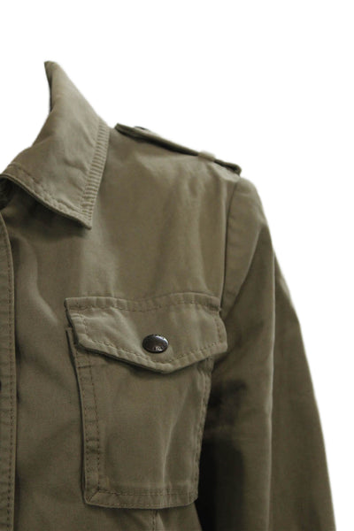 Banana Republic Womens Military Jacket Green Cotton Long Sleeve Size S