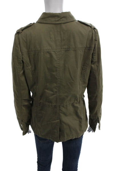 Banana Republic Womens Military Jacket Green Cotton Long Sleeve Size S
