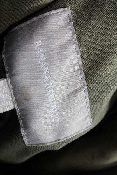 Banana Republic Womens Military Jacket Green Cotton Long Sleeve Size S