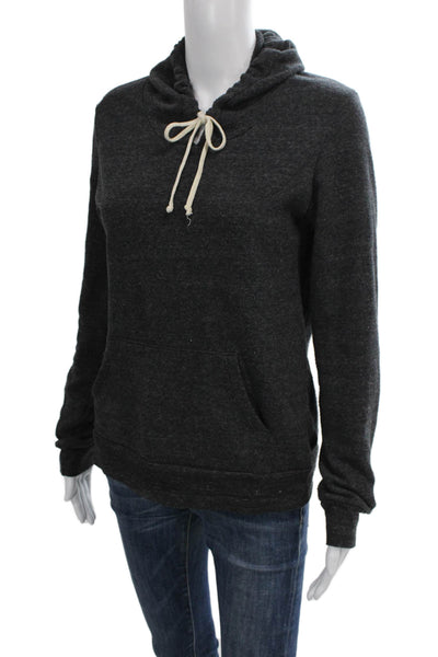 Alternative Earth Women Pullover Hoodie Gray Polyester Long Sleeve Size L