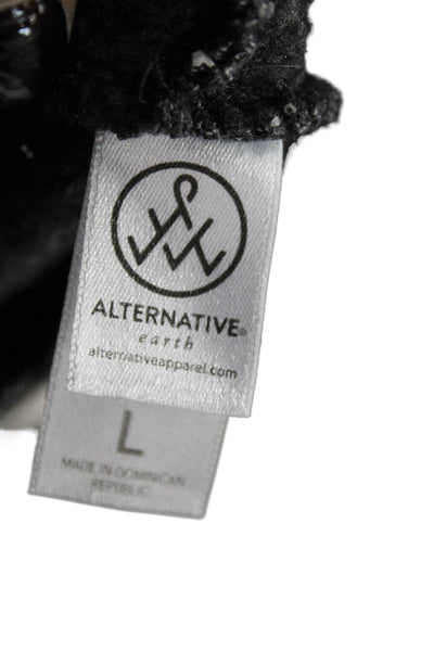Alternative Earth Women Pullover Hoodie Gray Polyester Long Sleeve Size L