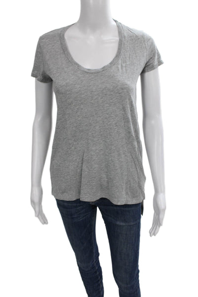 Splendid Womens Basic Scoop Neck Gray Short Sleeve T Shirt Size XS