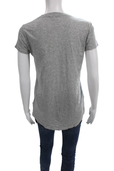 Splendid Womens Basic Scoop Neck Gray Short Sleeve T Shirt Size XS