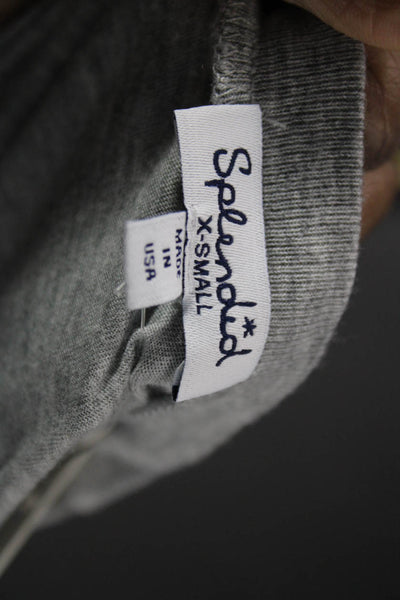 Splendid Womens Basic Scoop Neck Gray Short Sleeve T Shirt Size XS