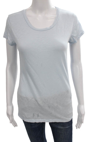 Velvet by Graham & Spencer Women Basic Blue Round Neck Tee Short Sleeve Size XS