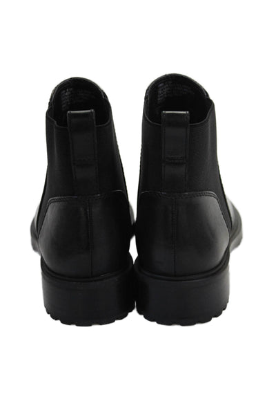 Steve Madden Womens Leather Stretch Inset Urmi Ankle Boots Black Size 8.5 Medium