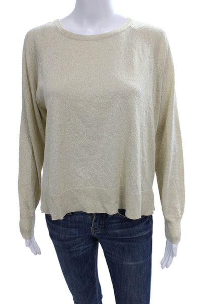 Zara Women Pullover Sweater Beige Viscose Long Sleeve Round Neck Size S