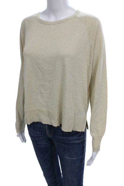 Zara Women Pullover Sweater Beige Viscose Long Sleeve Round Neck Size S