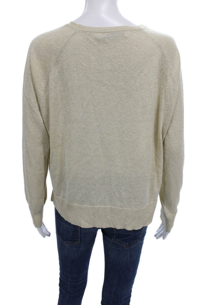 Zara Women Pullover Sweater Beige Viscose Long Sleeve Round Neck Size S