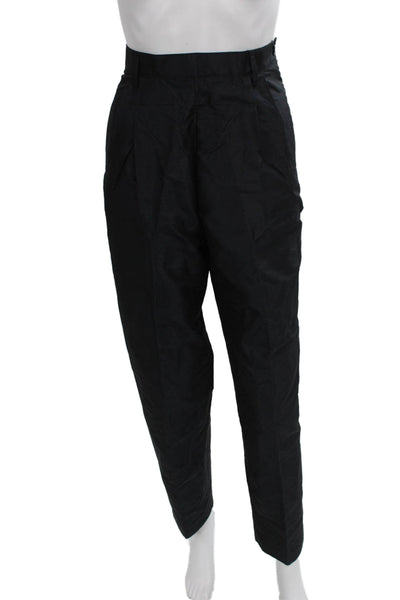 Etro Womens Dress Pants Black Silk Button Solid Spring Size 44