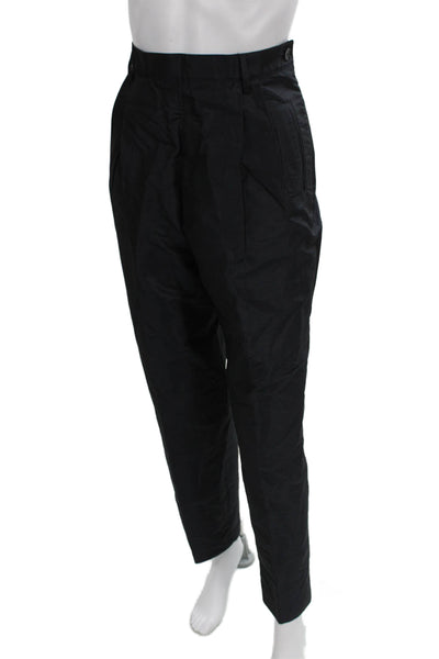 Etro Womens Dress Pants Black Silk Button Solid Spring Size 44