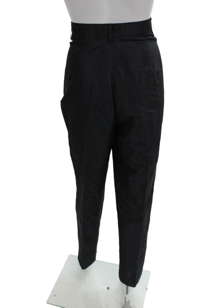 Etro Womens Dress Pants Black Silk Button Solid Spring Size 44