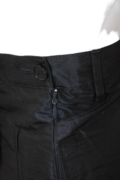 Etro Womens Dress Pants Black Silk Button Solid Spring Size 44