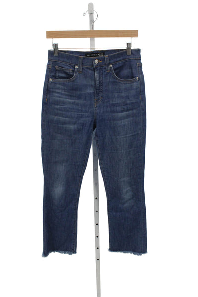Veronica Beard Womens Cropped High Rise Jeans Blue Inseam 26 Size 27