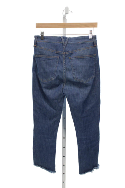 Veronica Beard Womens Cropped High Rise Jeans Blue Inseam 26 Size 27