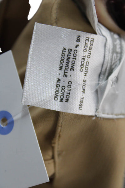 Max Mara Women Beige Straight Pencil Skirt Cotton Zip Knee Length Size 14
