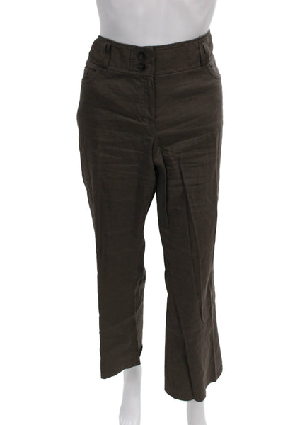 Elie Tahari Womens Dress Pants Brown Polyester Size 12