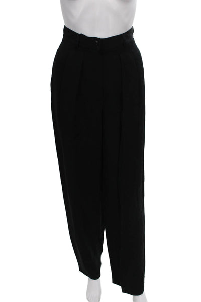 Escada Margaretha Ley Womens Dress Pants Black Striped Wool Button Size 42