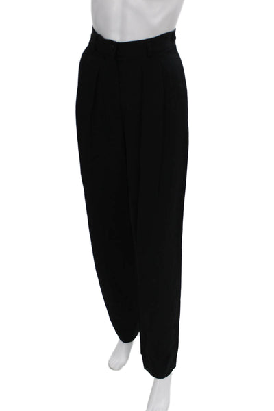 Escada Margaretha Ley Womens Dress Pants Black Striped Wool Button Size 42