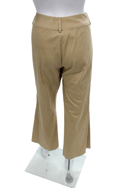 Elie Tahari Womens Dress Pants Beige Cotton Zip Size 12