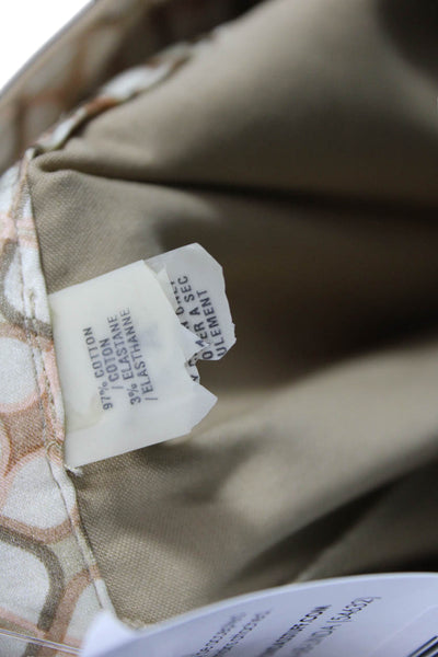 Elie Tahari Womens Dress Pants Beige Cotton Zip Size 12