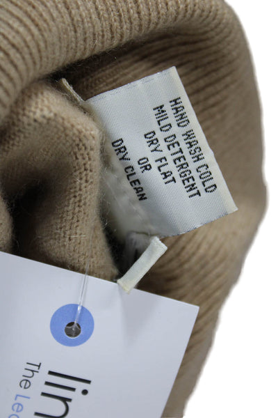 Saks Fifth Avenue Women Pullover Cashmere Turtleneck Sweater Beige Size L