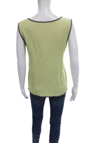 Escada Margaretha Ley Womens Green Rayon V-Neck Long Sleeve Cardigan Size 42