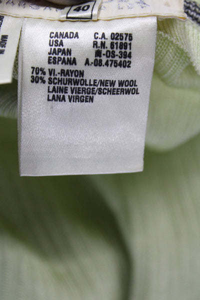Escada Margaretha Ley Womens Green Rayon V-Neck Long Sleeve Cardigan Size 42