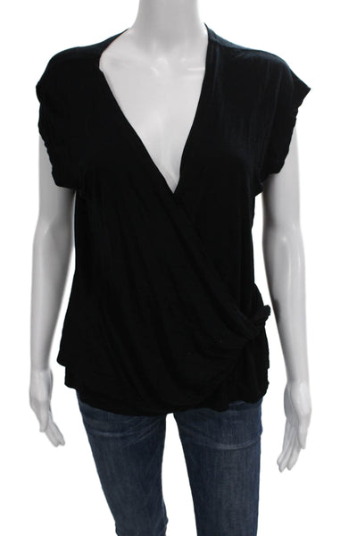 Escada Women Black Jersey V-Neck Sleeveless Blouse Pullover Size 40