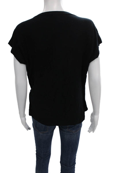 Escada Women Black Jersey V-Neck Sleeveless Blouse Pullover Size 40