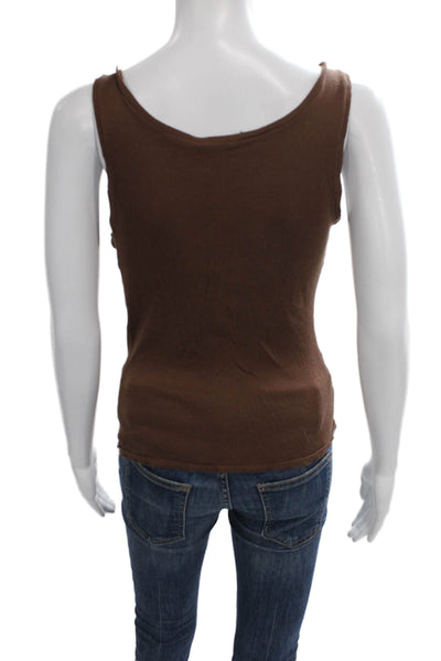 Christian Dior Boutique Womens Brown Sleeveless Cotton Tank Size S