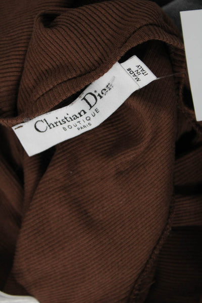 Christian Dior Boutique Womens Brown Sleeveless Cotton Tank Size S