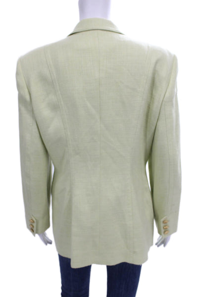 Escada Margaretha Ley Women Basic Jacket Green Wool Silk Long Sleeve Size 42