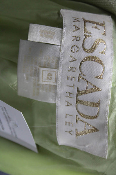 Escada Margaretha Ley Women Basic Jacket Green Wool Silk Long Sleeve Size 42
