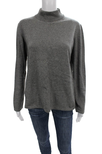 Escada Margaretha Ley Womens Pullover Gray Viscose Mock Neck Longsleeve Size 38