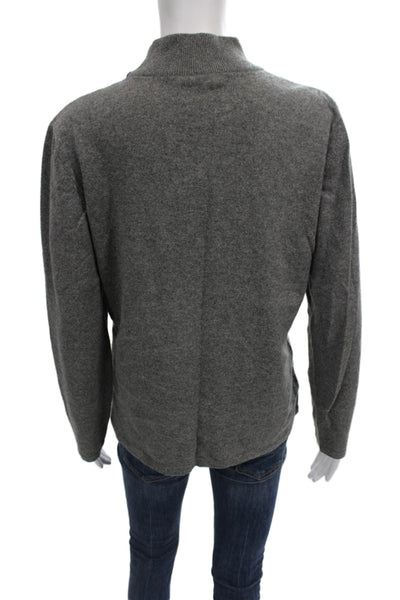 Escada Margaretha Ley Womens Pullover Gray Viscose Mock Neck Longsleeve Size 38