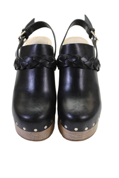 Loeffler Randall Womens Block Heel Platform Slingback Clogs Pumps Black Size 8.5