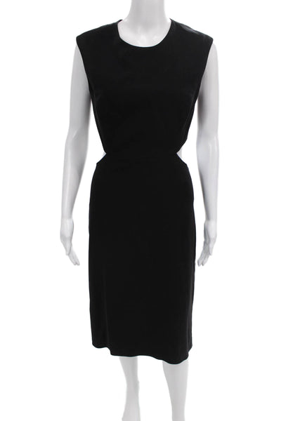Halston Heritage Women Sheath Dress Black Sleeveless Zip Size 4