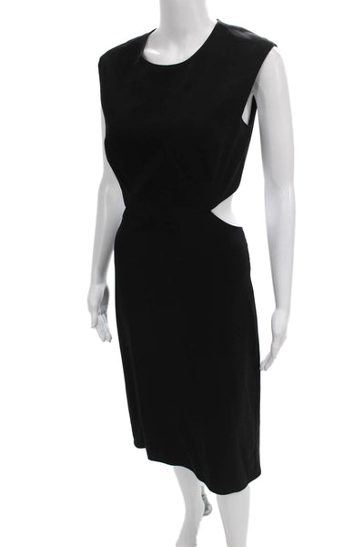 Halston Heritage Women Sheath Dress Black Sleeveless Zip Size 4