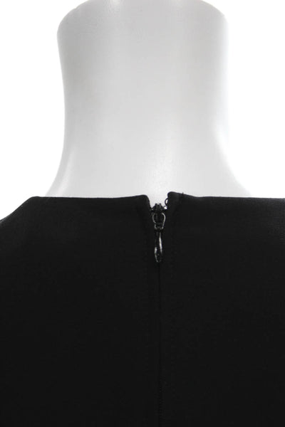 Halston Heritage Women Sheath Dress Black Sleeveless Zip Size 4