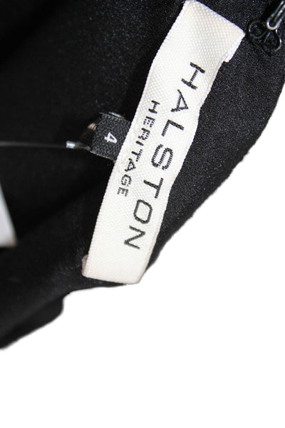 Halston Heritage Women Sheath Dress Black Sleeveless Zip Size 4
