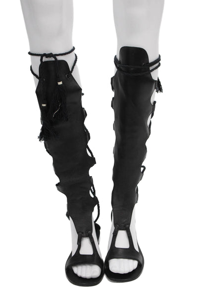 Zeus + Dione Hellas Womens Lace Up Leather Gladiator Sandals Black Size 38