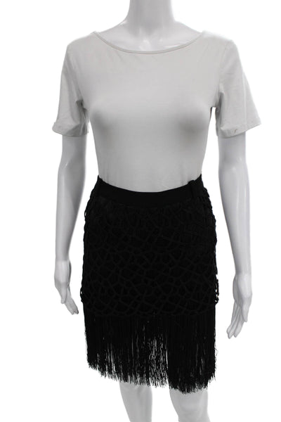 Oriett Domenech Womens Straight Pencil Skirt Black Polyester Zip Size 4