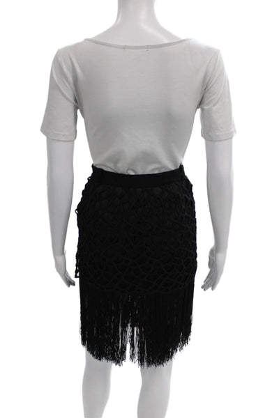 Oriett Domenech Womens Straight Pencil Skirt Black Polyester Zip Size 4