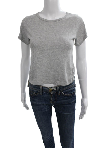 Eterne Womens Basic Gray Crew Neck Short Sleeve T-Shirt Cotton Modal Size M