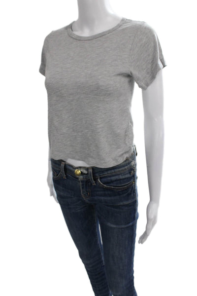 Eterne Womens Basic Gray Crew Neck Short Sleeve T-Shirt Cotton Modal Size M