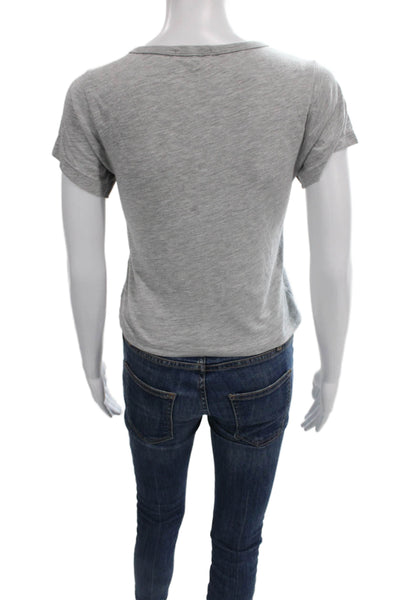 Eterne Womens Basic Gray Crew Neck Short Sleeve T-Shirt Cotton Modal Size M
