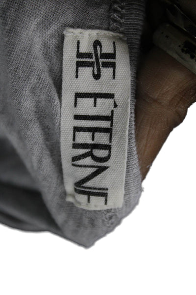 Eterne Womens Basic Gray Crew Neck Short Sleeve T-Shirt Cotton Modal Size M